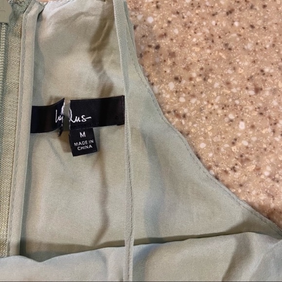 NWOT Lulus Came For Cocktails Sage Green Pleated Tiered Lace Maxi Dress - Picture 17 of 17